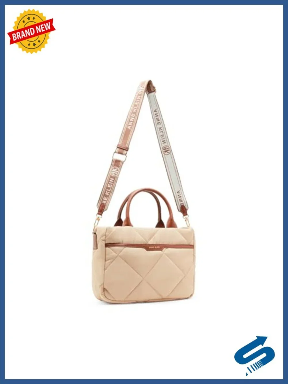 Quilted Nylon Satchel With Pouch and Coin Case